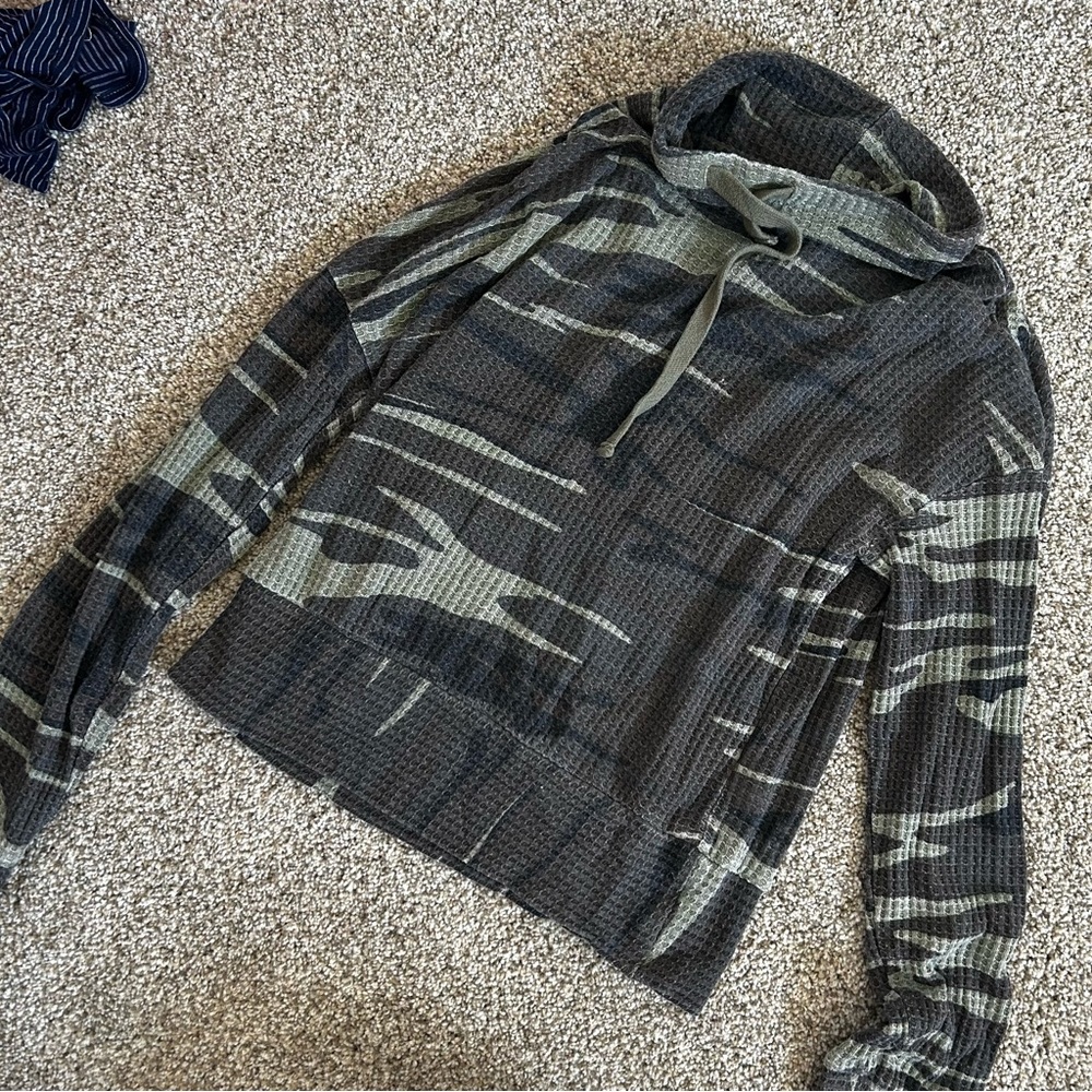 Camo cowl neck hoodie
